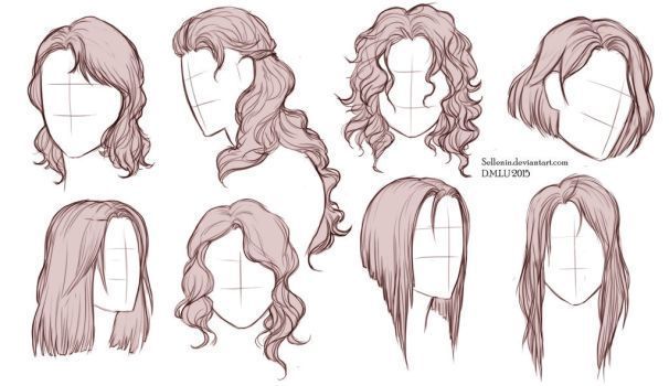 10 long hair Drawing ideas