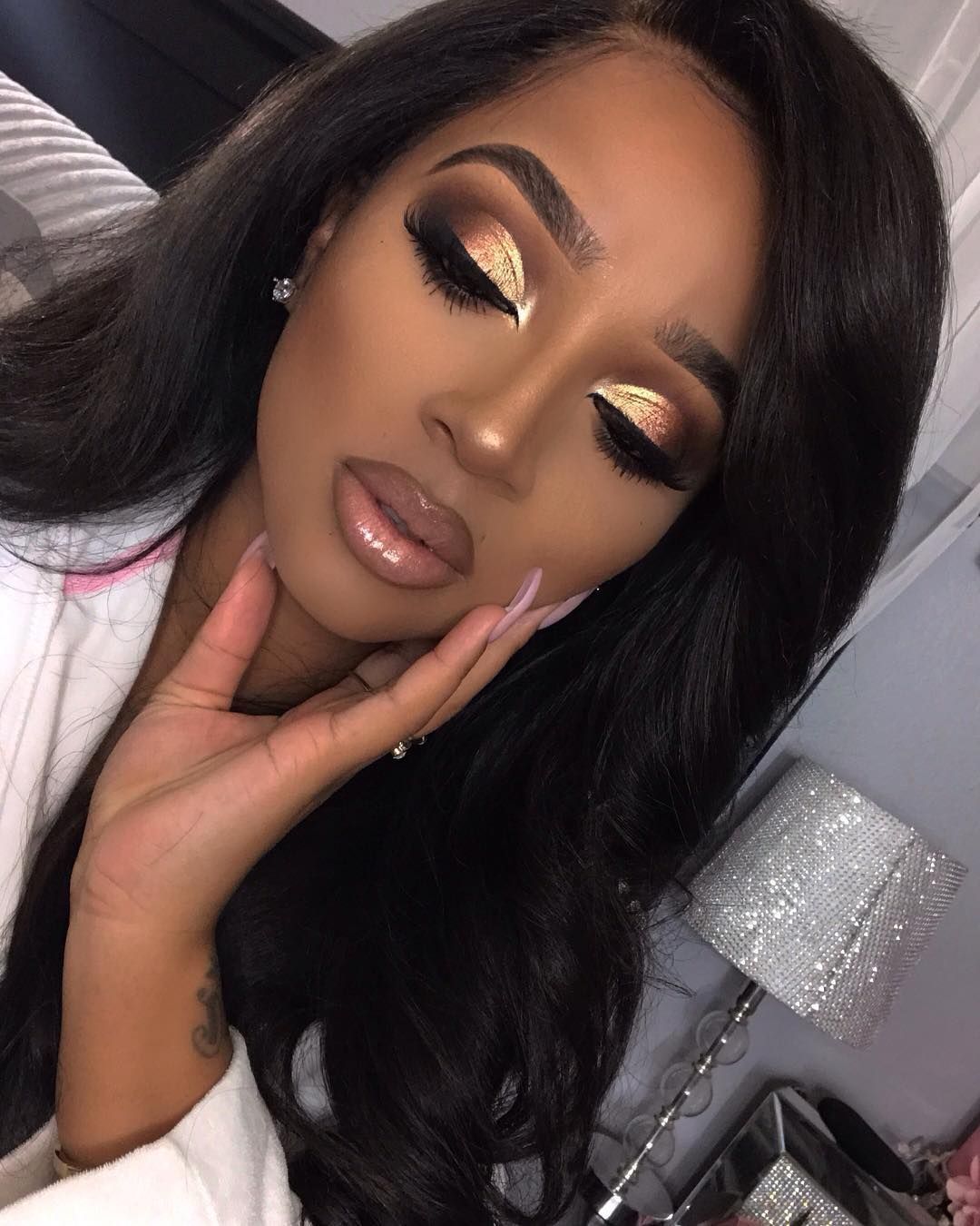 Dramatic Gold and Brown Half Cut crease | Makeup for Black Women | African American Women Makeup -   10 makeup Gold brown ideas
