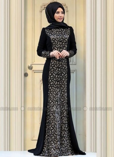17+ Trendy fashion hijab rok hitam -   11 dress Muslim hitam ideas