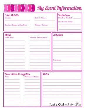 Party Planning: Organized (with FREE Printables!) -   11 Event Planning Binder printables ideas
