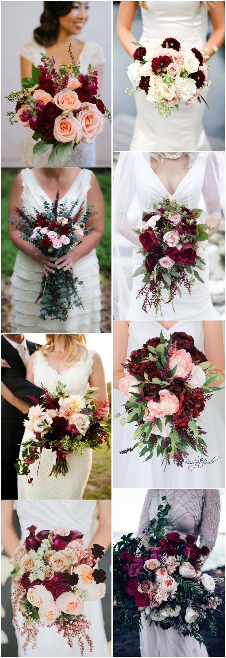 16 Elegant Burgundy and Blush Wedding Bouquet Ideas -   11 wedding Burgundy bouquet ideas