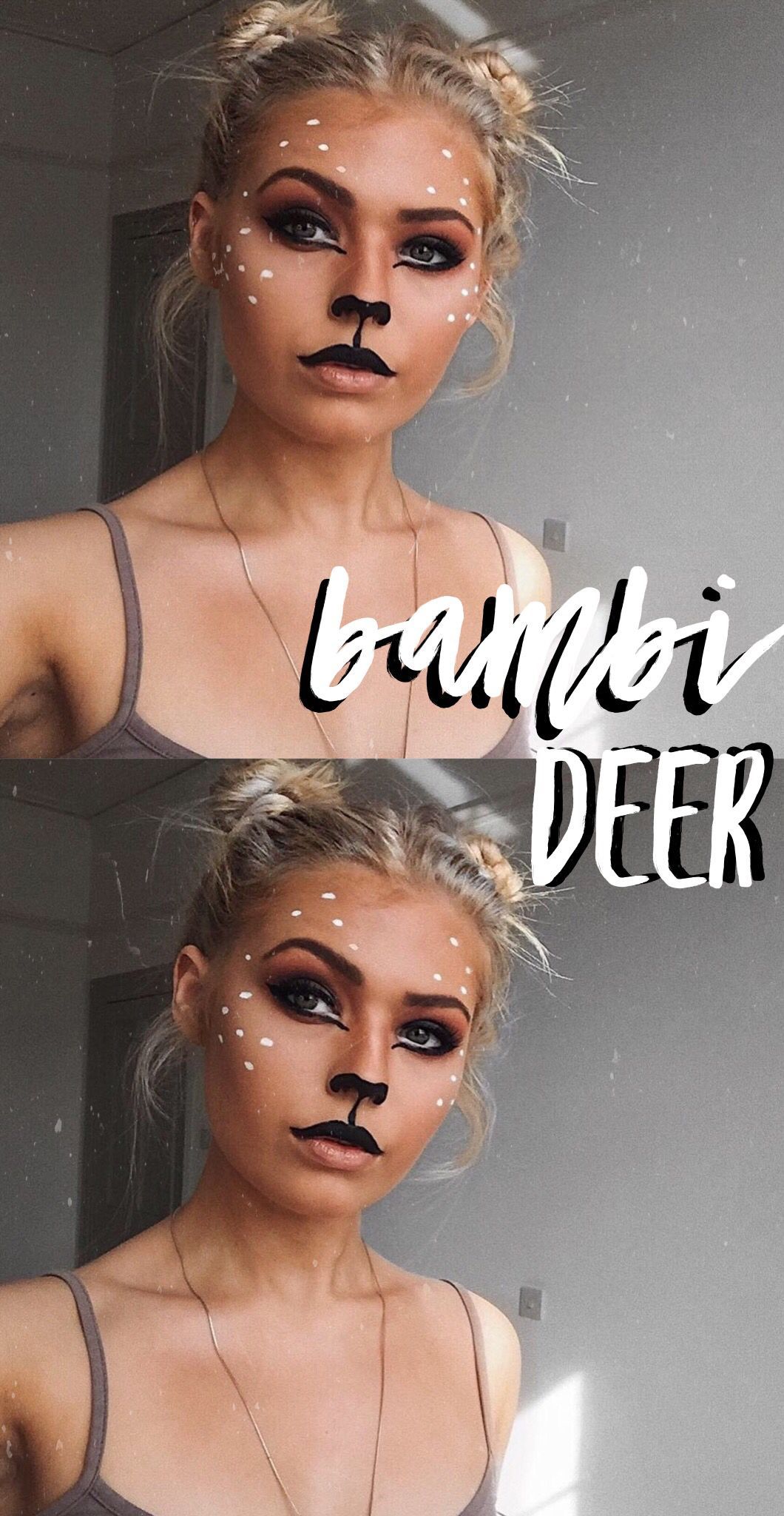 bambi deer makeup tutorial for halloween -   12 deer makeup Halloween ideas
