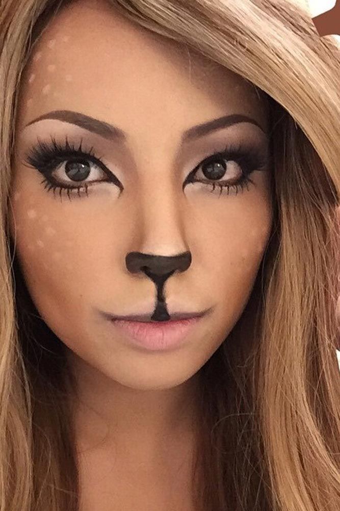 39 Sexy Halloween Makeup Looks That Are Creepy Yet Cute -   12 deer makeup Halloween ideas