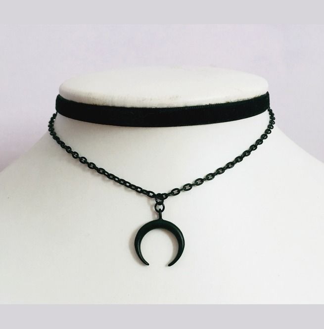 Moon Choker Black Gothic Chains Design -   12 DIY Clothes Grunge choker necklaces ideas