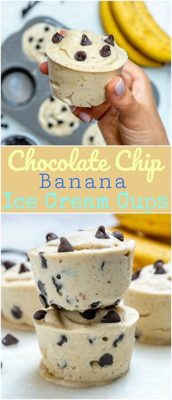 Healthy Chocolate Chip Banana “Ice Cream” Cups for Summertime Fun! -   12 healthy recipes Yummy desserts ideas