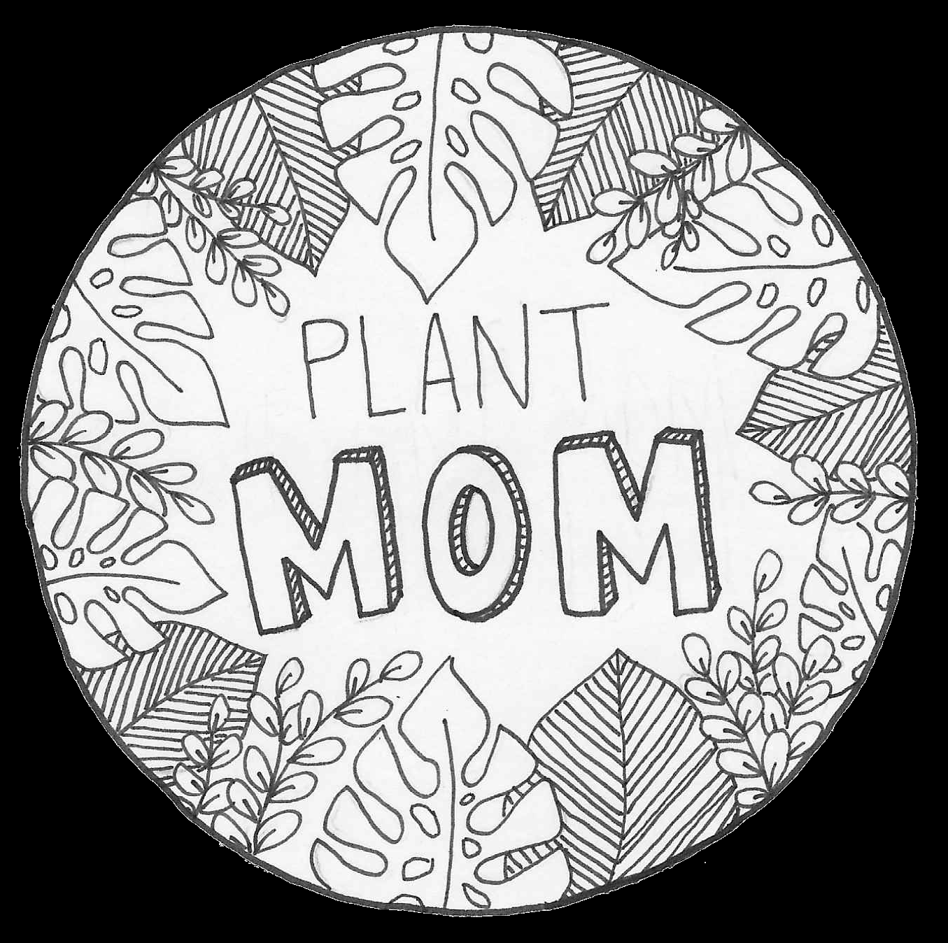 Plant Mom | Sticker -   12 plants Illustration ink ideas
