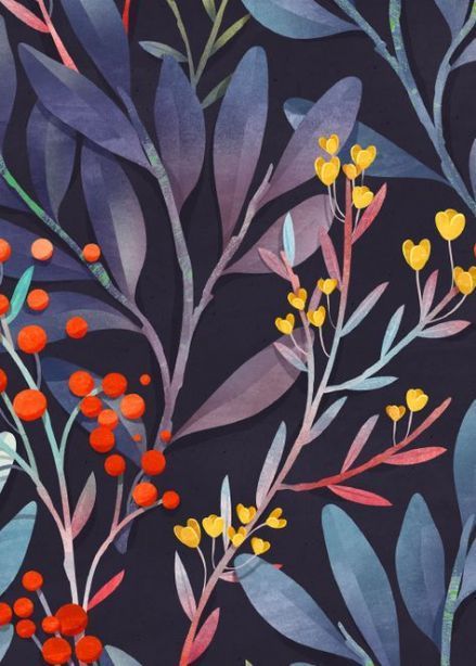 12 plants Illustration pattern ideas