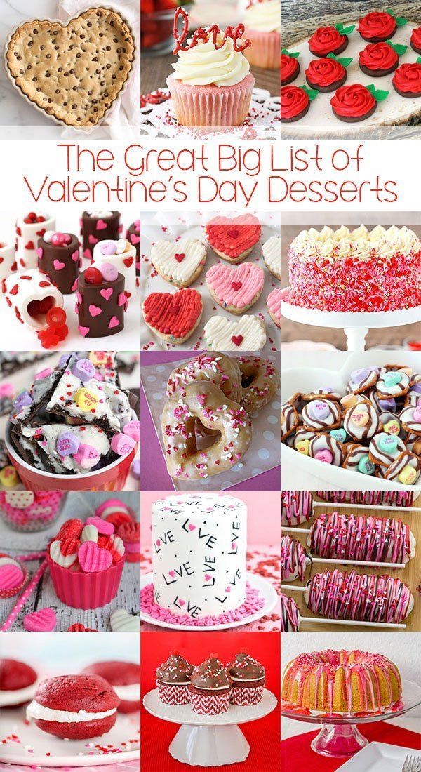 The Great Big List of Valentine's Day Desserts -   13 desserts Sweets valentines day ideas