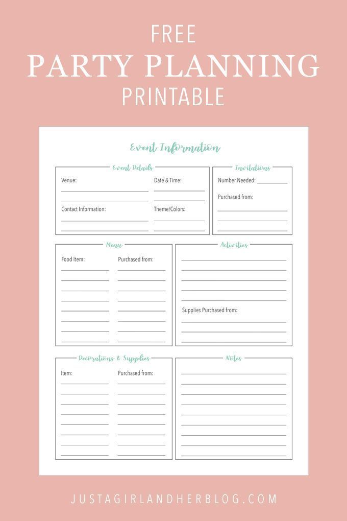 Party Planning: Organized (with FREE Printables!) -   13 Event Planning Business free printable ideas