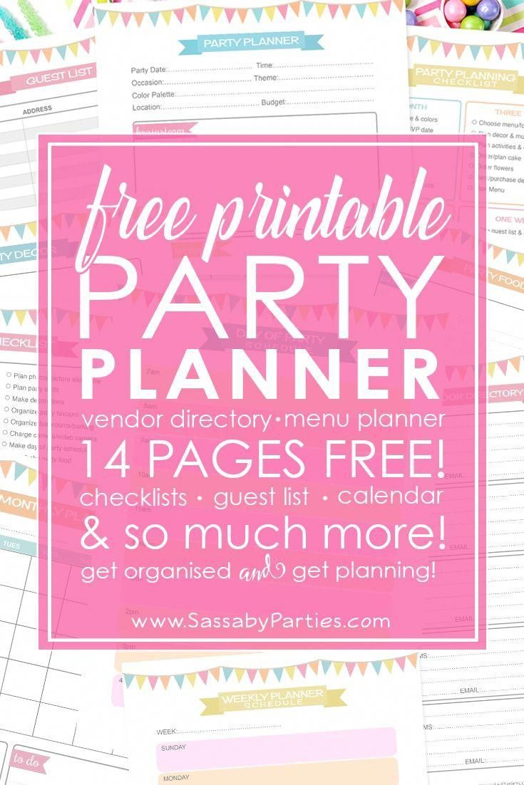 Party Planner Free Printable 14 Pages -   13 Event Planning Business free printable ideas