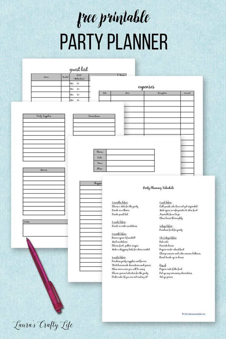 Party Planner Printable -   13 Event Planning Business free printable ideas