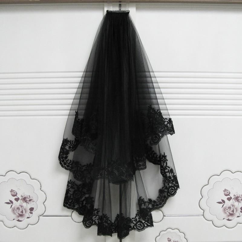 Black Wedding Veil Two Layers -   13 wedding Veils birdcage ideas