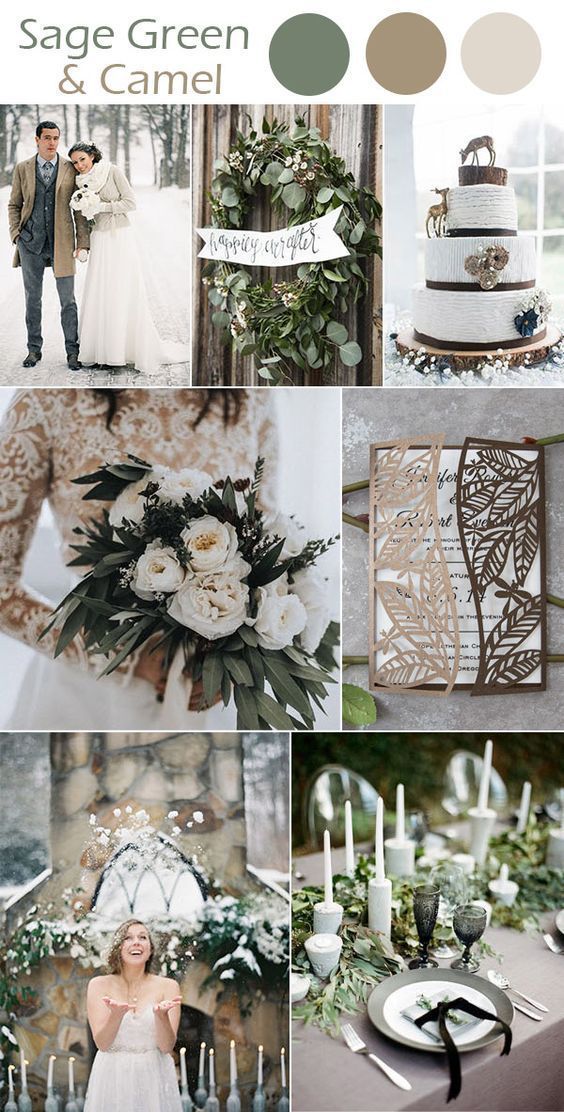 The Best 10 Winter Wedding Colors to Inspire -   13 wedding Winter green ideas