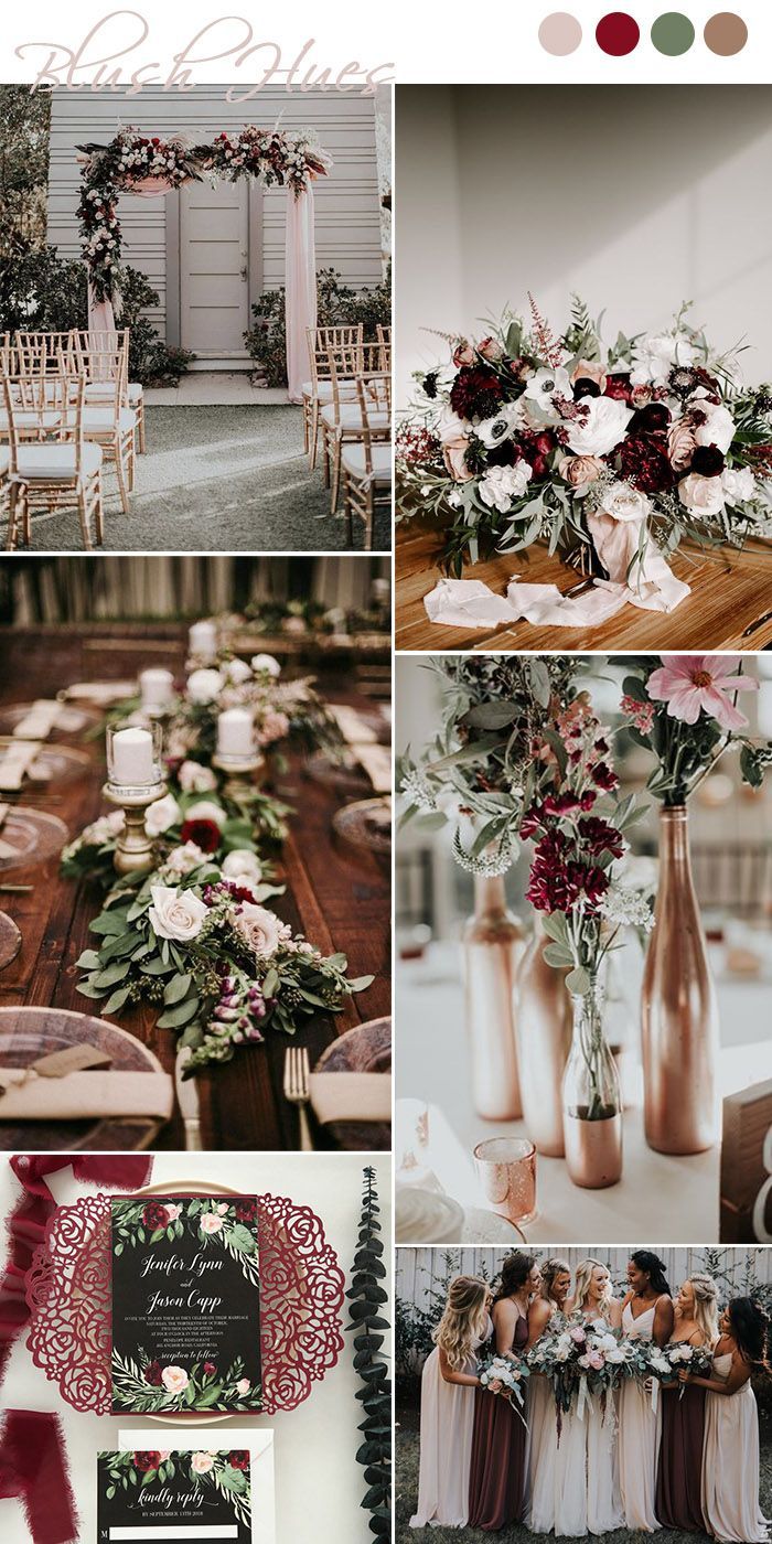 7 Chic and Romantic Blush Pink Modern Wedding Color Ideas -   13 wedding Winter green ideas