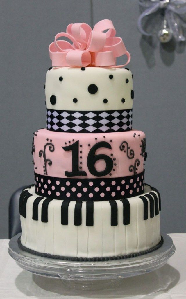 35+ Pretty Image of Sweet 16 Birthday Cake -   14 cake Birthday music ideas
