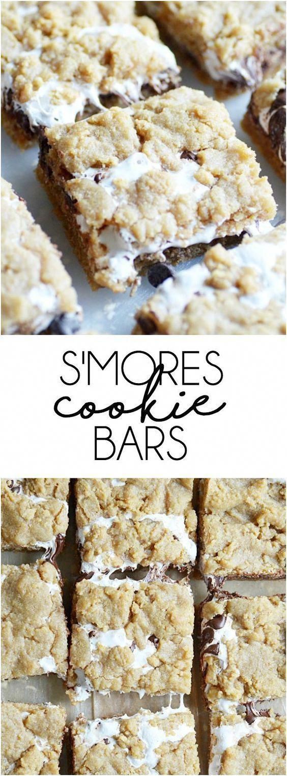 S'mores Cookie Bars -   14 desserts Coconut graham crackers ideas