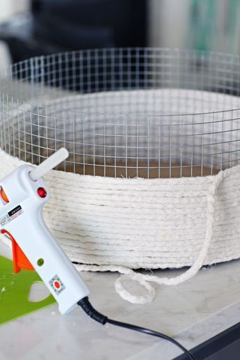 19 DIY Lined Rope Basket with Handles -   14 fabric crafts DIY rope basket ideas