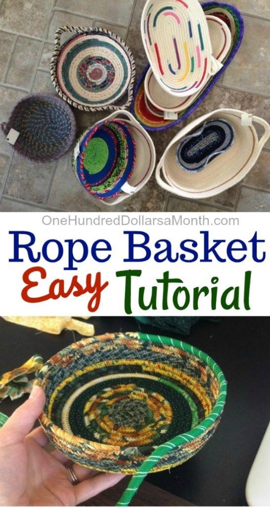 14 fabric crafts DIY rope basket ideas