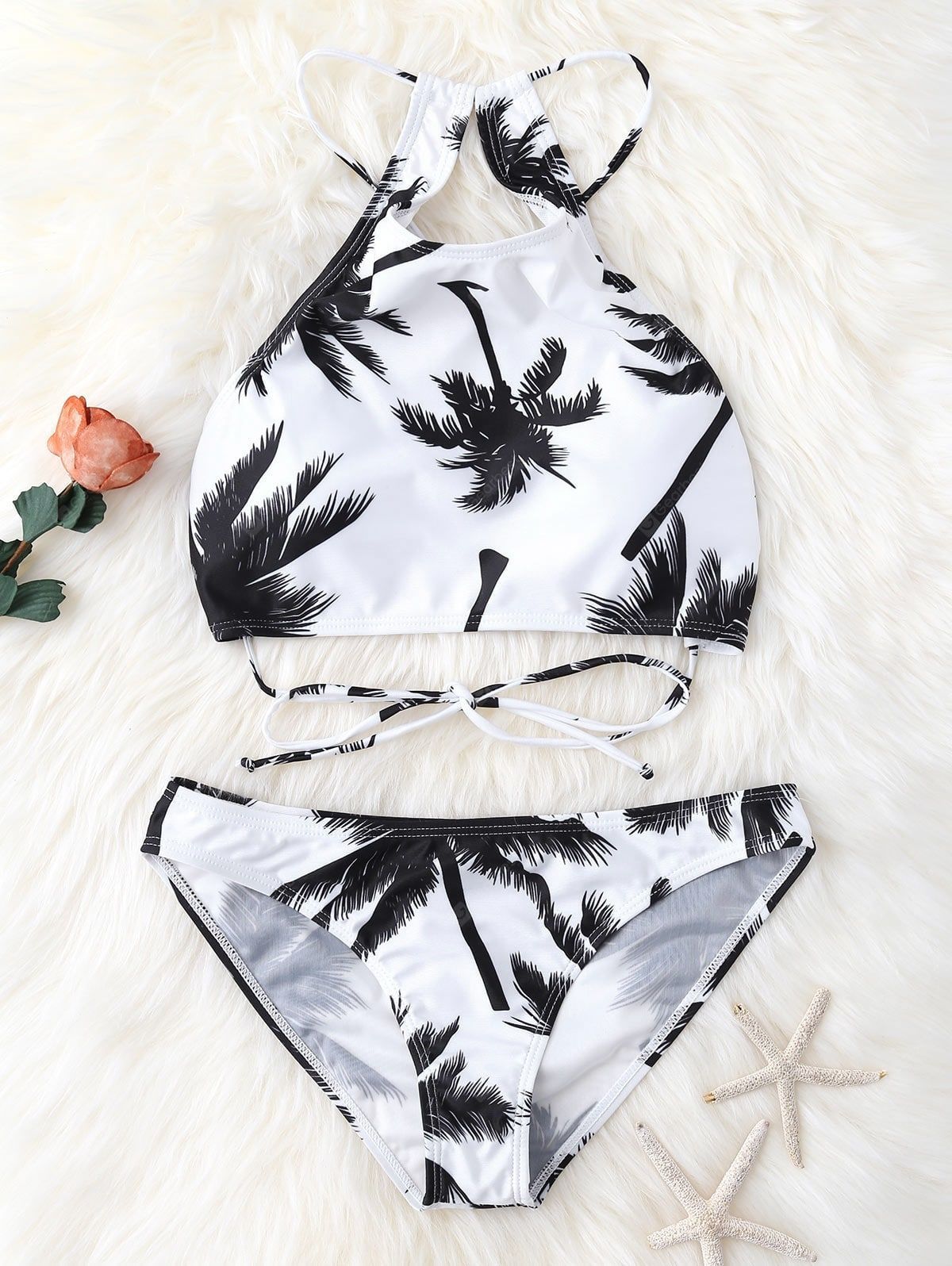 High Neck Palm Tree Push Up Bikini Bathing Suit -   14 holiday Style bathing suits ideas