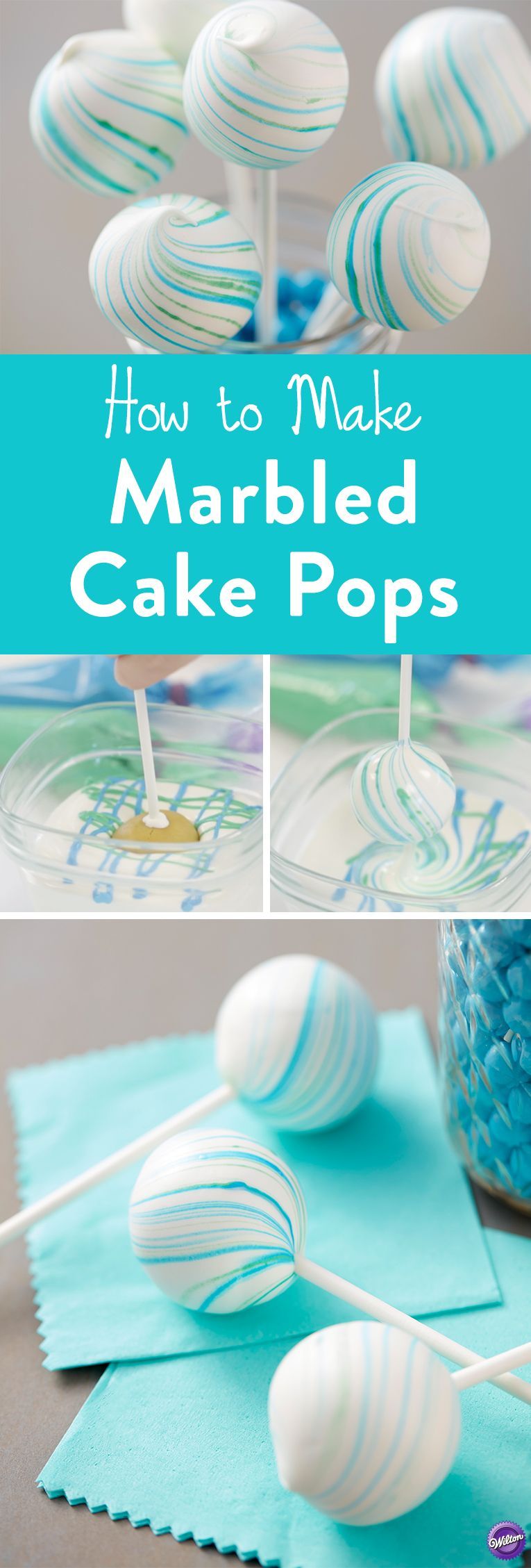 Blue Marbled Cake Pops -   14 marble cake Pops ideas