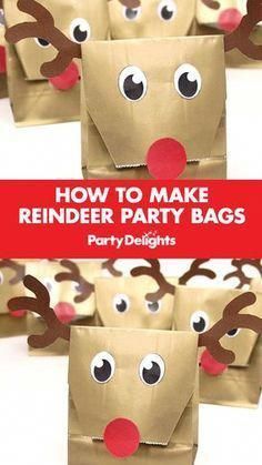 How to Make Reindeer Party Bags -   14 room decor Christmas kids ideas