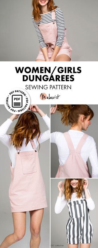 Women Dungarees & Pinafore dress sewing patterns -   15 DIY Clothes Dress beginners sewing ideas