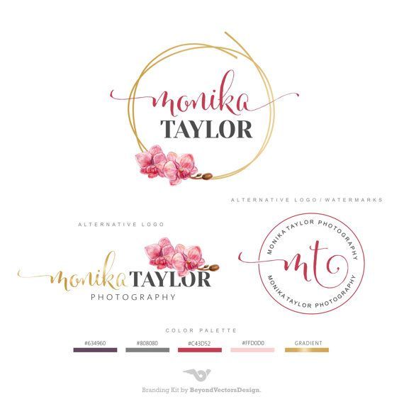 Premade Branding Kit, Event and Planning Logo, Orchid logo, Photography logo, Blog logo, Watermark, Flower logo, Photography logo set, 53 -   15 Event Planning Logo projects ideas