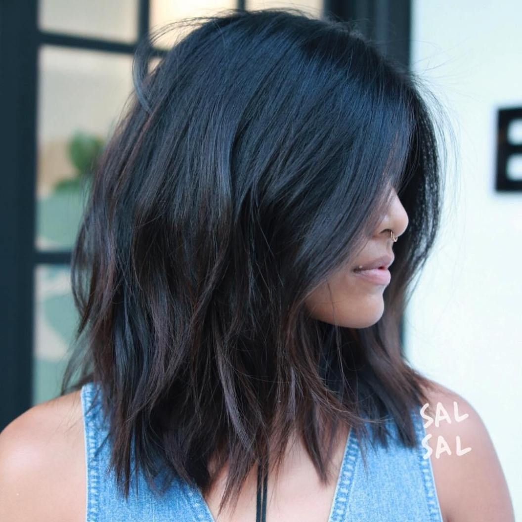 70 Brightest Medium Layered Haircuts to Light You Up -   15 hair Brunette mid length ideas