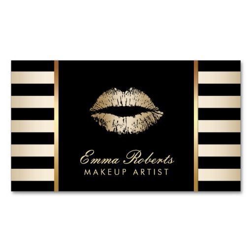 Makeup Artist Gold Lips Modern Stripes Appointment | Zazzle.com -   15 makeup Logo instagram ideas