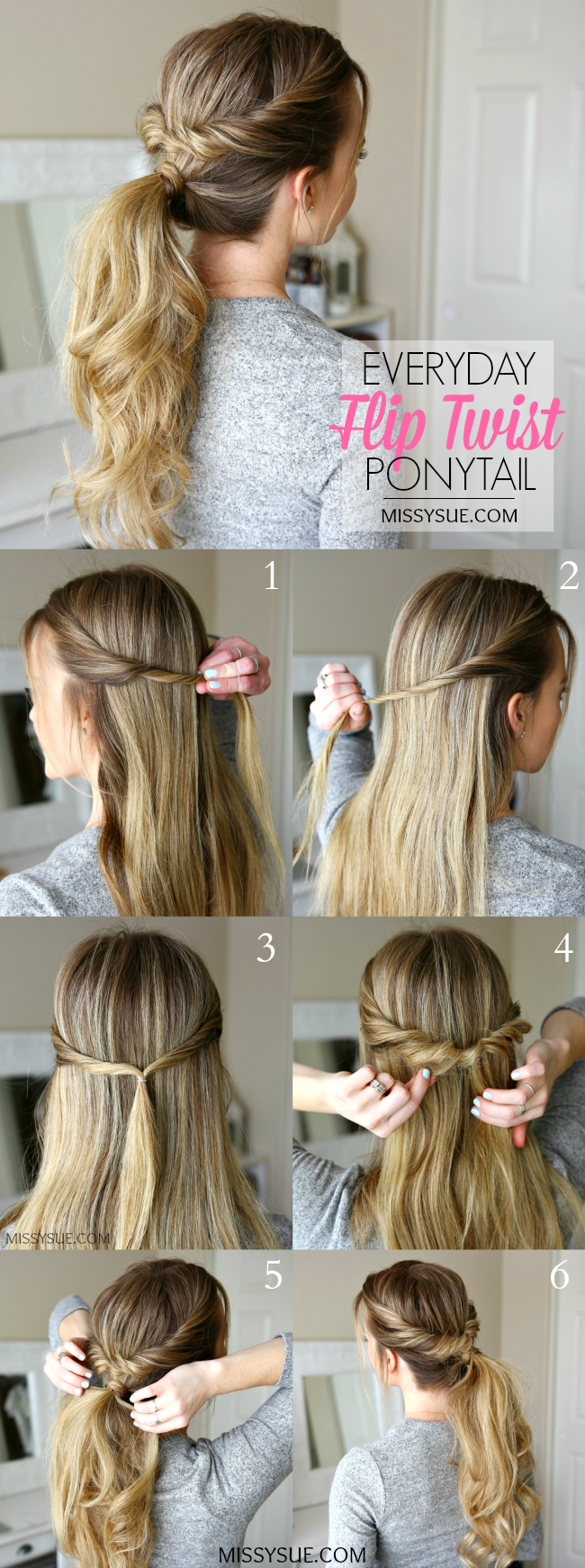 Everyday Flip Twist Ponytail -   15 quick hairstyles ideas