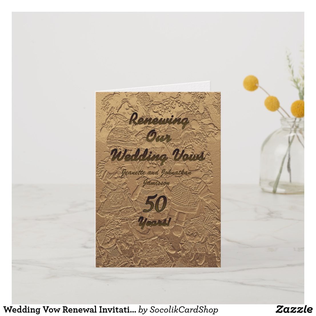 Wedding Vow Renewal Invitation 50 Years Golden | Zazzle.com -   15 wedding Small vow renewals ideas
