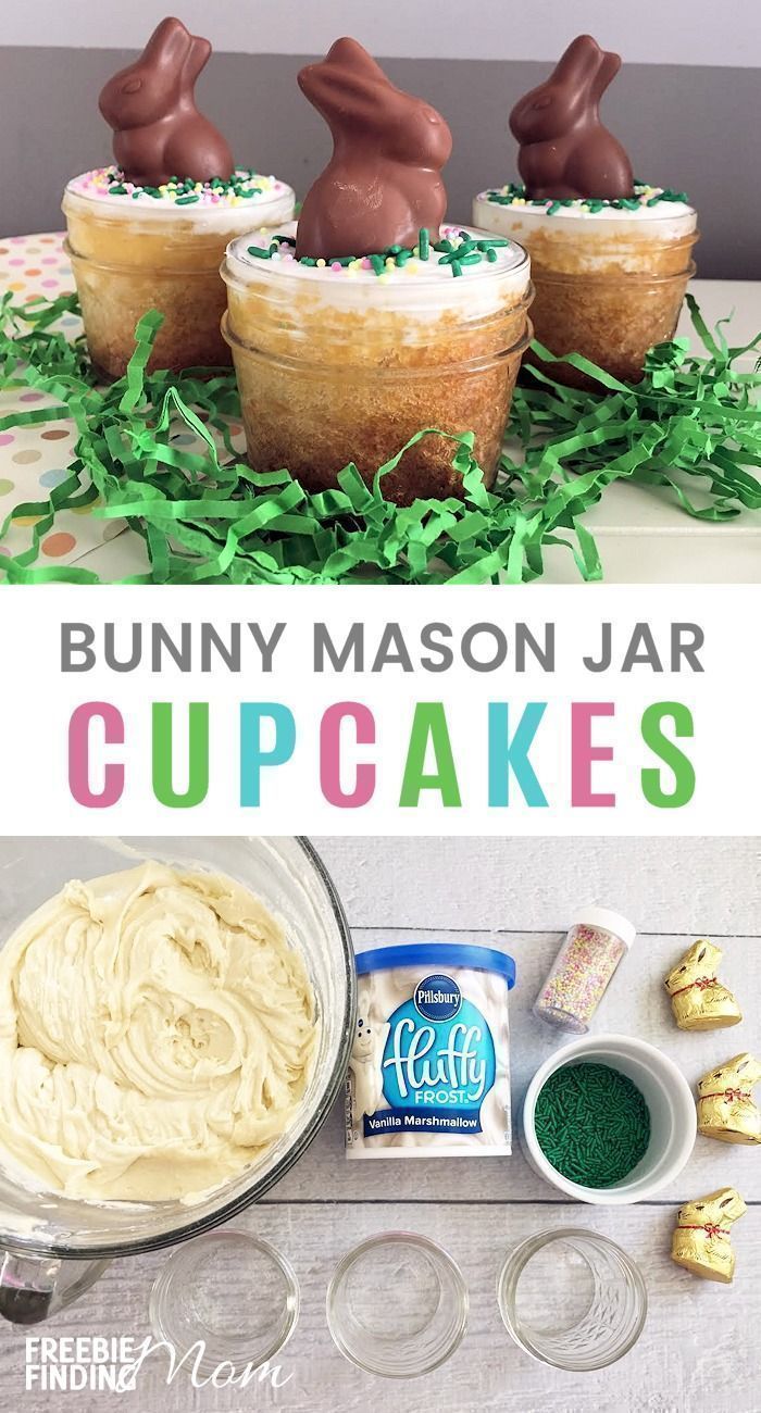 Bunny Cupcake in a Mason Jar Recipe – Fun Easter Cupcake Idea! -   16 cake Mini mason jars ideas