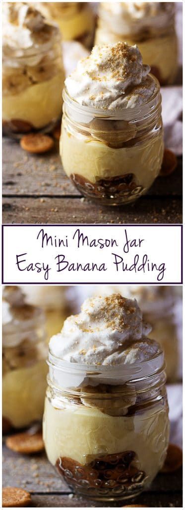 Mini Mason Jar Easy Banana Pudding -   16 cake Mini mason jars ideas