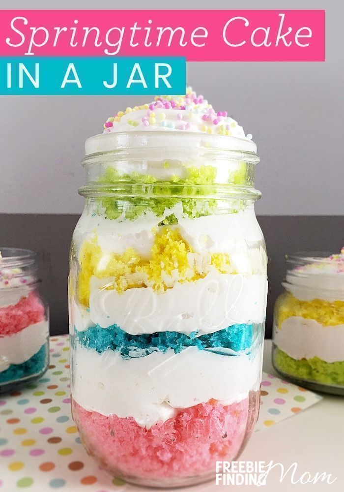 Springtime Cake in a Jar Recipe -   16 cake Mini mason jars ideas