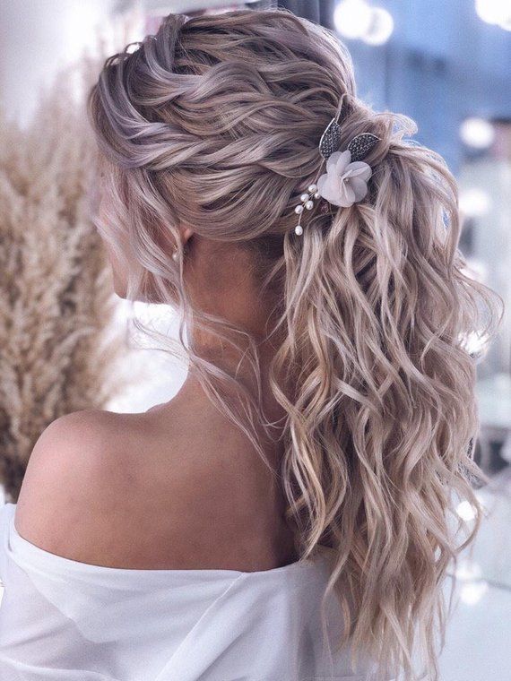 Bridal hair comb Flower hair comb Pearl hair comb Wedding hair comb Rose gold hair comb  Bridal hair -   16 hair Prom brunette ideas