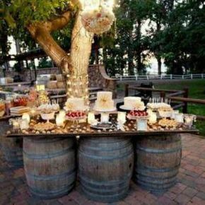 Wine Barrel -   16 outdoor desserts Table ideas