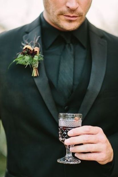 25 Show-Stopping Burgundy And Black Wedding Ideas -   16 tuxedo wedding Burgundy ideas