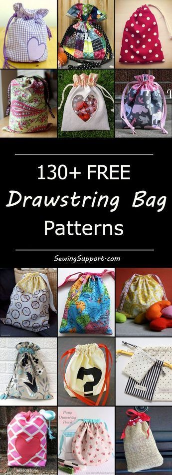 130+ Free Drawstring Bag Patterns & Tutorials -   17 diy projects For Gifts simple ideas