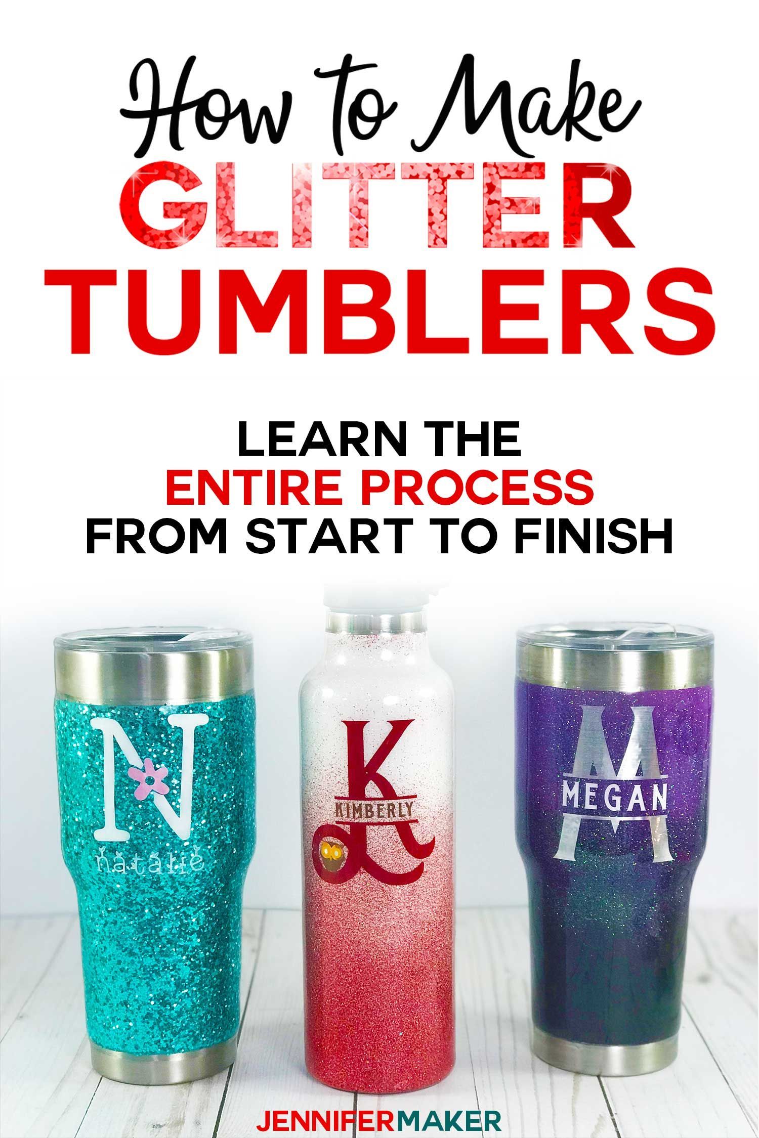 DIY Glitter Tumblers - Step-by-Step Photos & Video Tutorial -   17 diy projects For Teen Girls crafts ideas