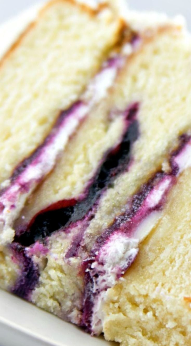 Vanilla Layer Cake with Blueberry Cardamom Curd -   17 gourmet cake Flavors ideas