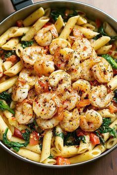 Tomato Spinach Shrimp Pasta -   17 healthy recipes For Weight Loss turkey ideas