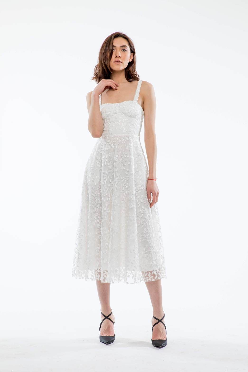 Ambrose Embroidered Bustier Midi Dress (White) -   17 white dress Midi ideas