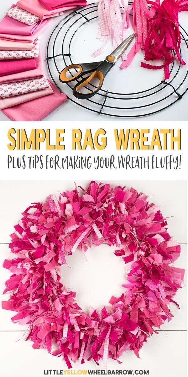 How to Make a Rag Wreath – Super Fluffy! -   18 fabric crafts Easy gifts ideas