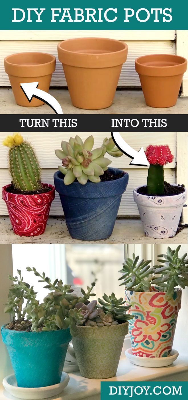 These Easy DIY Fabric Covered Pots Just Won Best Craft Idea -   18 fabric crafts Easy gifts ideas