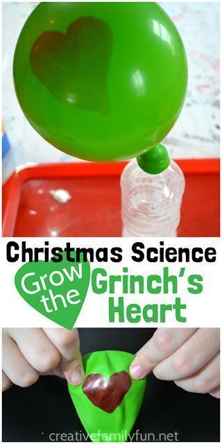Grow the Grinch's Heart Science Experiment -   18 holiday Activities christmas ideas