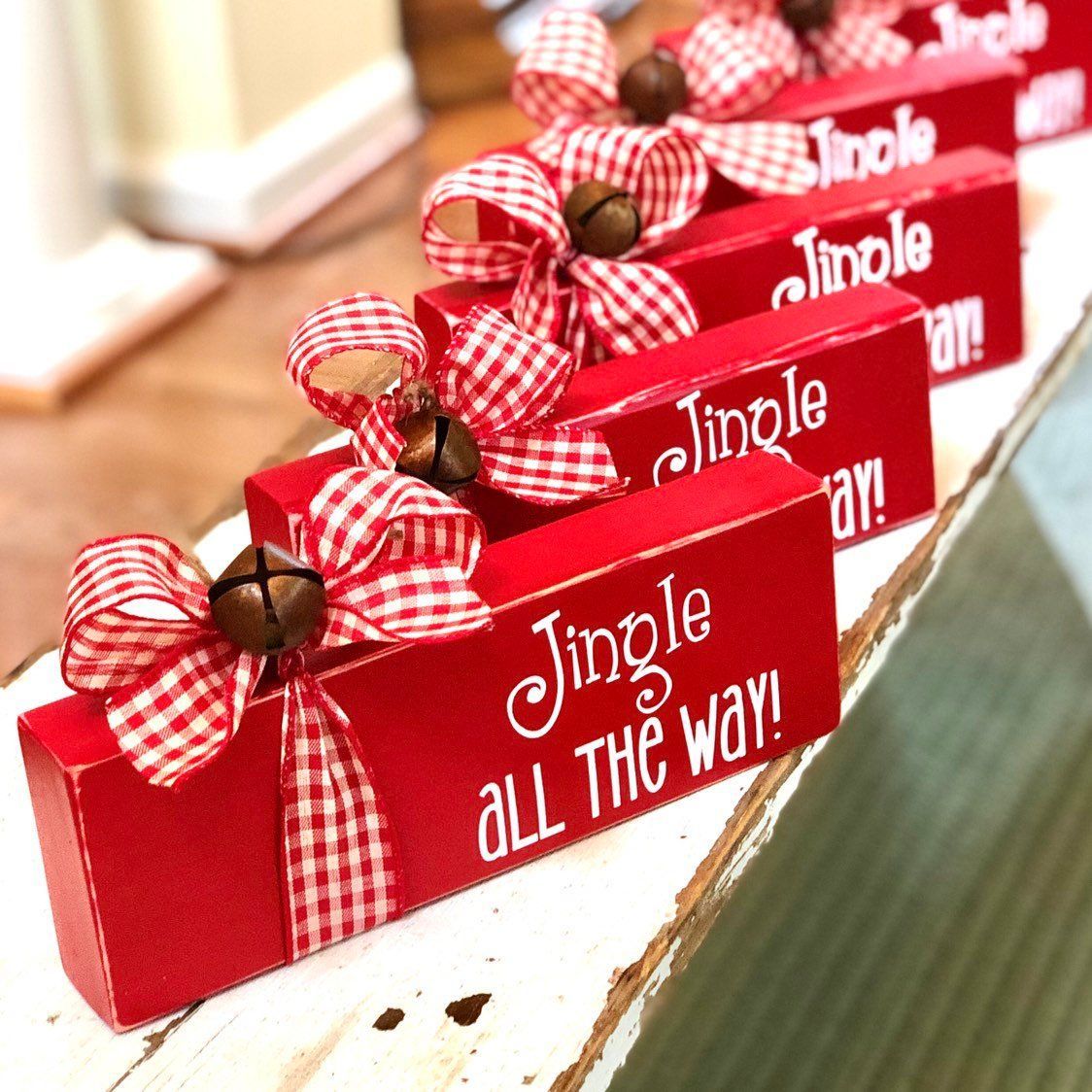Jingle Bell Block - Wooden Christmas Sign - Jingle All the Way - Rustic Holiday Decor - Mantel or Bookshelf Decor - Home Accent -   18 tulisan holiday Tumblr ideas