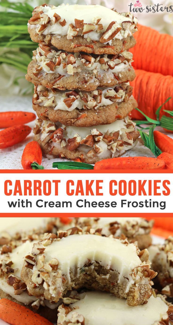 Carrot Cake Cookies with Cream Cheese Frosting -   19 cake Cheese treats ideas
