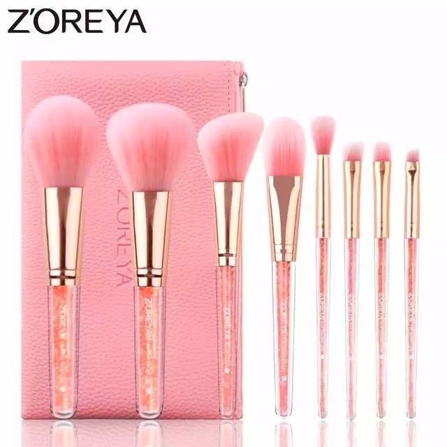 Zoreya Brand 8Pcs Pink Crystal Makeup Brush -   19 makeup Brushes design ideas