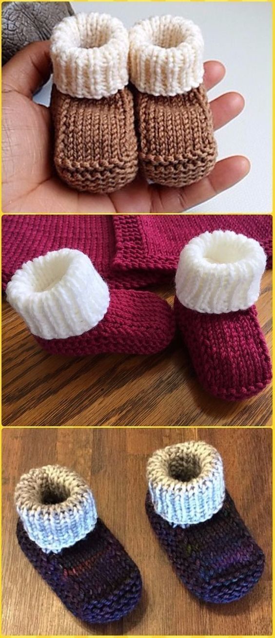 Knit Ankle High Baby Booties Free Patterns Instructions -   20 knitting and crochet baby booties ideas