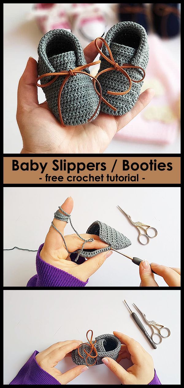 Baby Slippers / Booties - free crochet tutorial -   20 knitting and crochet baby booties ideas